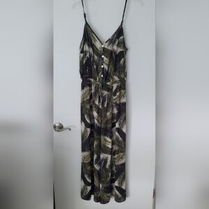 Show Me Your Mumu Palm Leaf Tropical Print Jumpsuit M Wide Leg